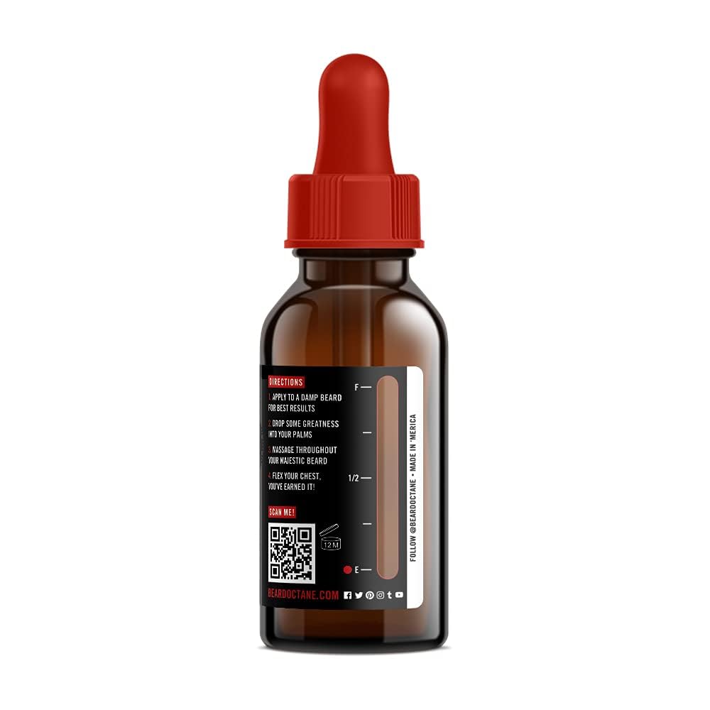 Beard Octane: Neutral - Natural Beard Oil w/Argan Oil - 1 Oz - Promotes Healthy Softer Beards - Made in USA - Premium Handcrafted Beard Care