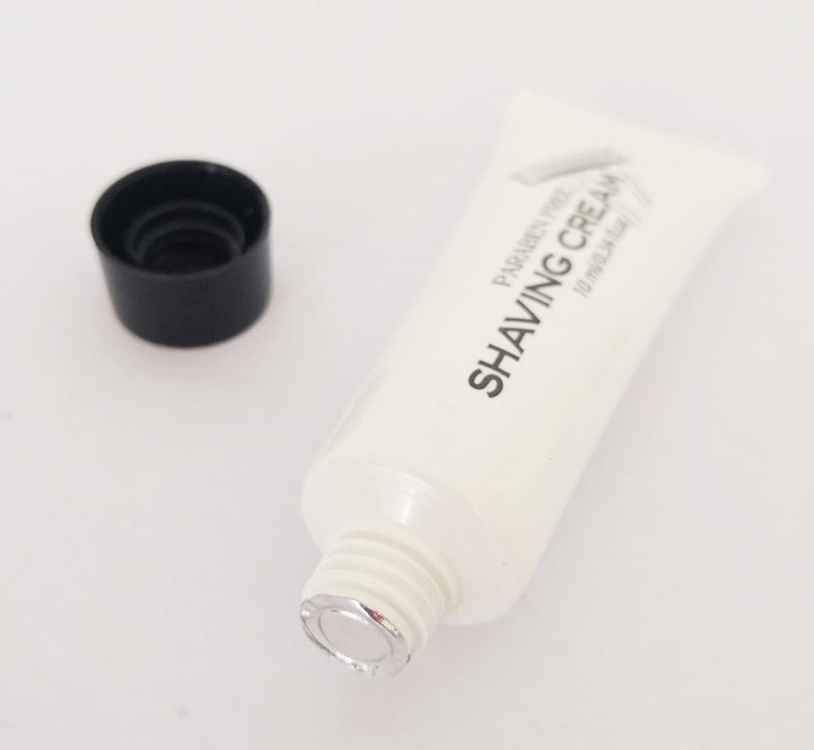 Bulk Shaving Cream - 0.34 fl oz Tubes, White, Pack of 144 - Travel Shaving Cream - Disposable Shave Foam Units for Hotels & Travel - Unscented