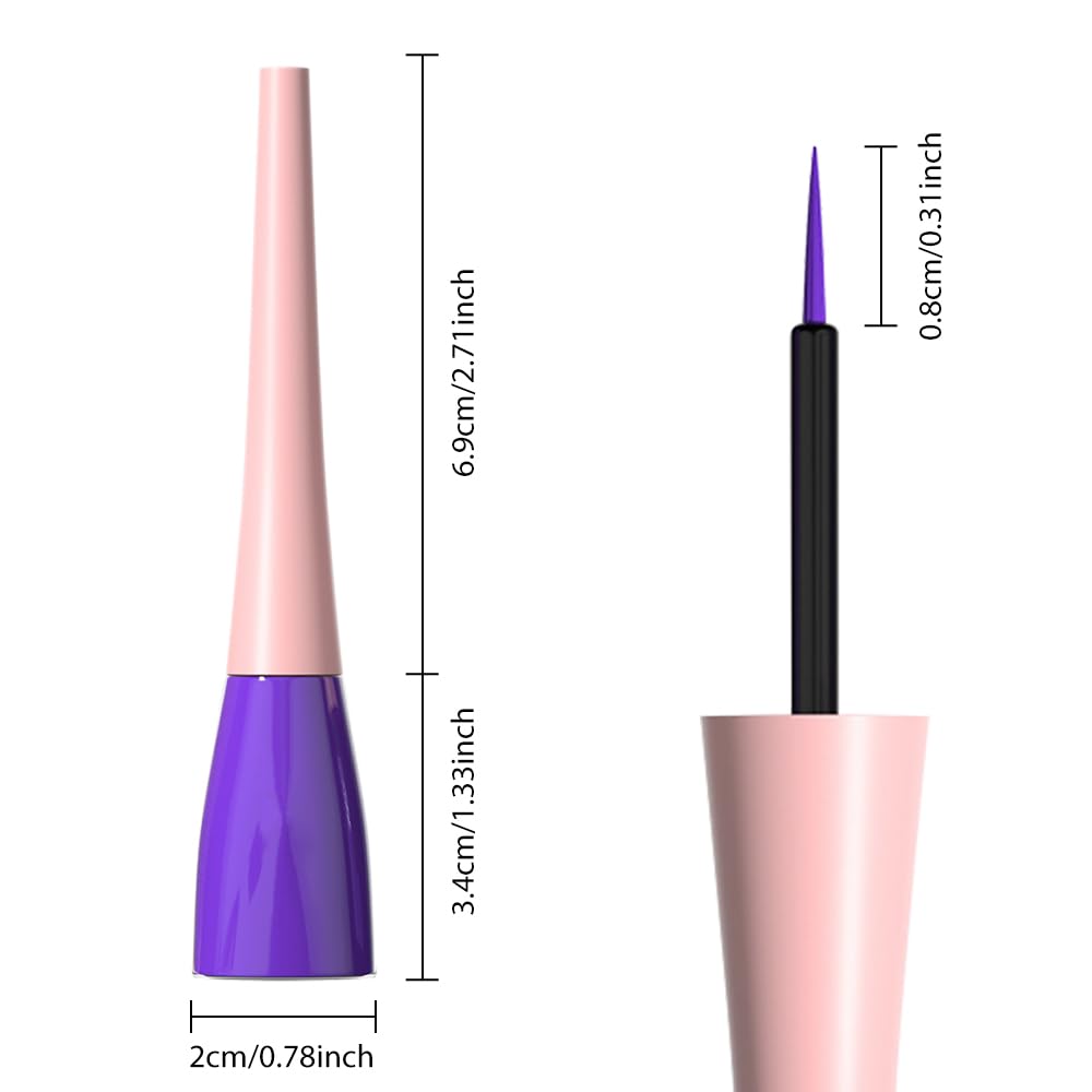 evpct 1Pcs Blue Violet Liquid Eyeliner Waterproof Blue Voilet Eye Liners for Women, Eyes Wing Stamps Shapes Colored Eyeliner delineador de ojos a prueba de agua contra el agua blanco para ojos