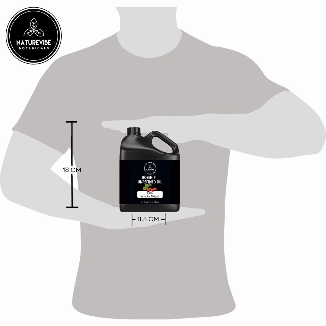 Naturevibe Botanicals Rosehip Oil 32 Ounces | 100% Pure and Natural | Great for Skin Care and Hair Care