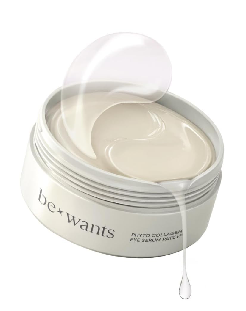 Bewants under eye patches for puffy eyes, Korean under eye mask with vegan collagen and 71.9% bamboo water, patches for dark circles and Cooling, 60 pieces