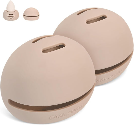 2Pcs Makeup Sponge Holder Silicone Beauty Sponge Holder Makeup Blender Case for Travel 2 in 1 Stand Storage For Quick Drying Khaki+Khaki