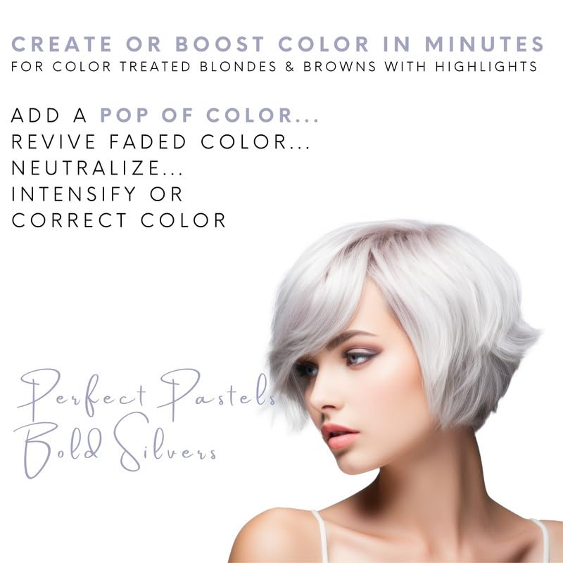 Watercolors INTENSE METALLIC Semi Permanet Color Depositing Shampoo-Sulfate & Paraben Free to Maintain & Enhance Hair Color 8 fl oz - SILVER (2 Count)