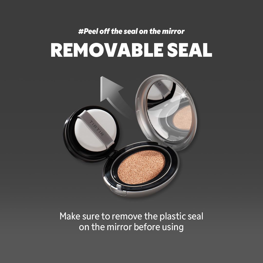 [*Mini Size*] TIRTIR Aura Glow Silver Cushion | Korean Cushion Foundation, (#17W French Vanilla, 0.15 Fl Oz)