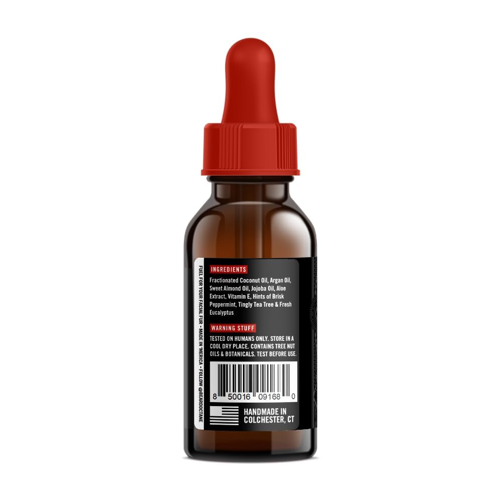 Beard Octane: Cold Start - Natural Beard Oil w/Argan Oil - 1 Oz - Healthy Softer Beards - Made in USA - Premium Handcrafted Beard Care