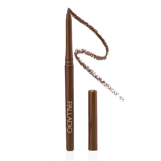 Palladio Retractable Waterproof Eyeliner, Richly Pigmented Color and Creamy, Slip Twist Up Pencil Eye Liner, Smudge Proof Long Lasting Application, All Day Wear, No Sharpener Required, Brownie