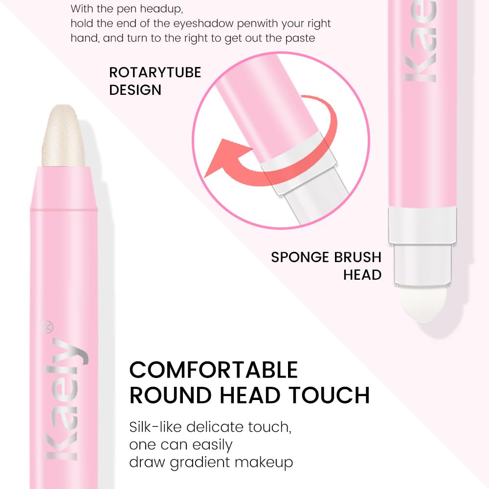 evpct 1Pcs Blonde Shimmer Cream Eye Shadow Brightener Sticks for Eyes Waterproof Pigmented, Double Ended Cream Eyeshadow Stick Pencil Pen with Applicator, Eye Shadow Palette Highlighter Makeup 38