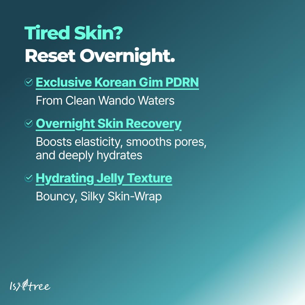 IsNtree Gim PDRN Deep Sleep Mask 80ml, 2.7 fl oz | Korean SEAWEED Skincare Sleeping Mask gel | Night Cream | Facial Mask | Overnight Gel mask for Hydration & Skin Bounce