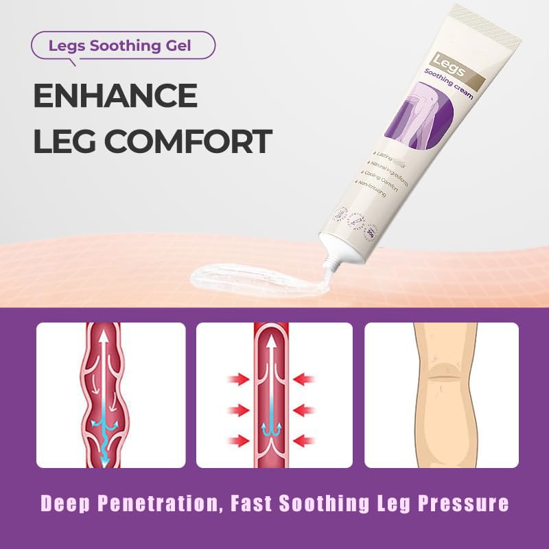 Soothing Leg Cream,Varicose Relief Cream,Cooling Gel For Varicose Veins Tr-eatment For Legs,Naturaly Plant-Based Ingredient 2pcs