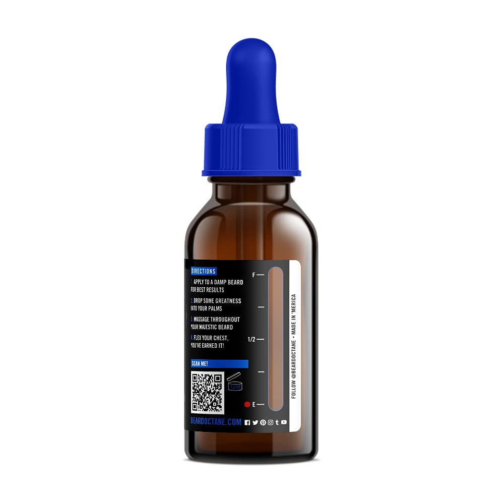 Beard Octane: Nitro - Natural Beard Oil w/Argan Oil - 1 Oz - Promotes Healthy Softer Beards - Made in USA - Premium Handcrafted Beard Care