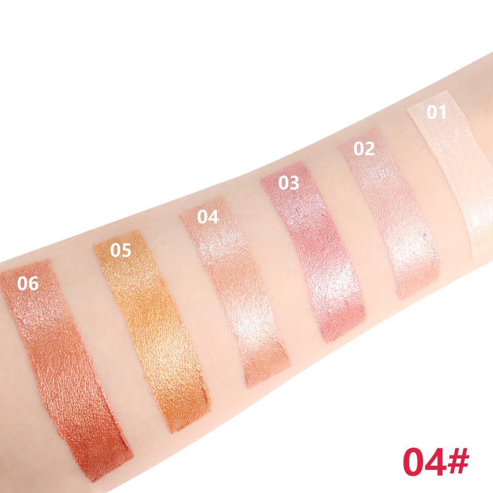 Champagne Shimmer Cream Eye Shadow Stick Makeup for Women, Champagne Shimmer Matte Eye Shadow Brightener Stick for Eyes, Waterproof Eyeshadow Pencil Applicator Blendable for Eye Highlight 04