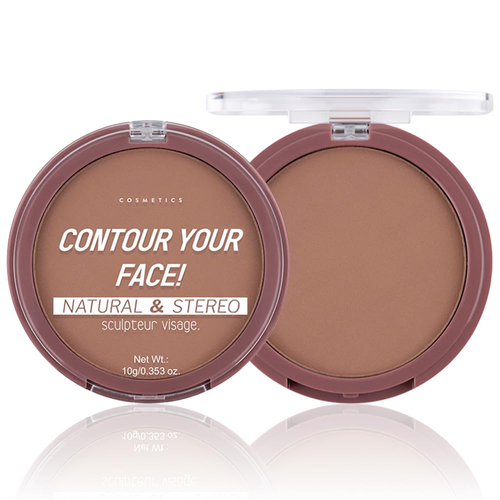 Natural Matte Neutral Brown Cream Contour Palette – Lightweight, Blendable Monochrome Powder, Base for All Skin Tones, Face Makeup for Women & Men, Vegan,Cruelty-Free, Paleta de Contorno en Crema Mate