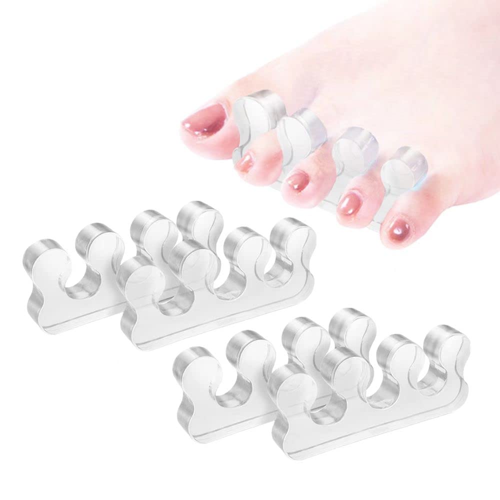 Toe Separators for Bunion Relief & Nail Polish Application - Orthopedic Gel Toenail Dividers, Pedicure Toe Spacers for Toenail Separation & Polishing