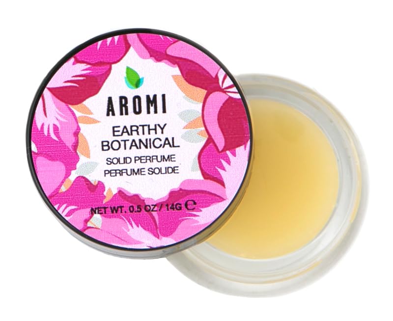 Aromi Solid Perfume | Woodsy, Floral Fragrance, Vegan, Cruelty-free, Travel, Women’s Gift, Apple, Jasmine, Musk Scent, Concentrated, Alcohol-Free (Earthy Botanical)
