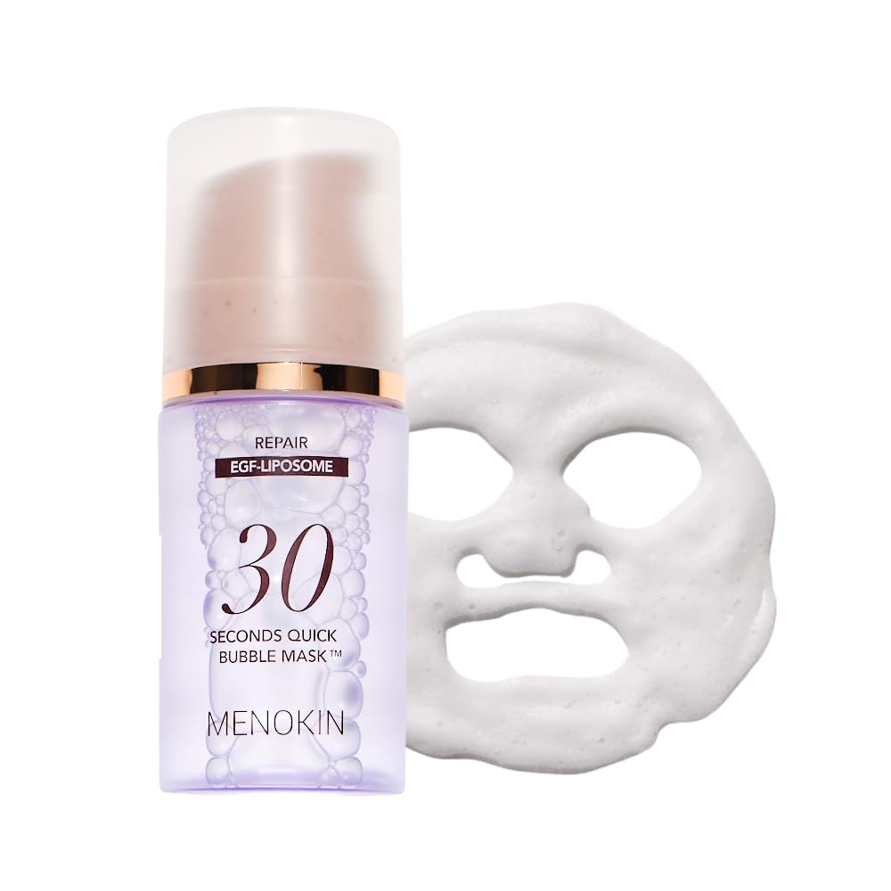 MENOKIN 30 Seconds Quick Bubble Mask [REPAIR] - [EGF Liposome] in Micro-bubbles for Skin Restoration, Hypoallergenic Bubble Capsule for Deep Repair, Korean Skin Care Essential, 50 Uses, 2.36 fl.oz