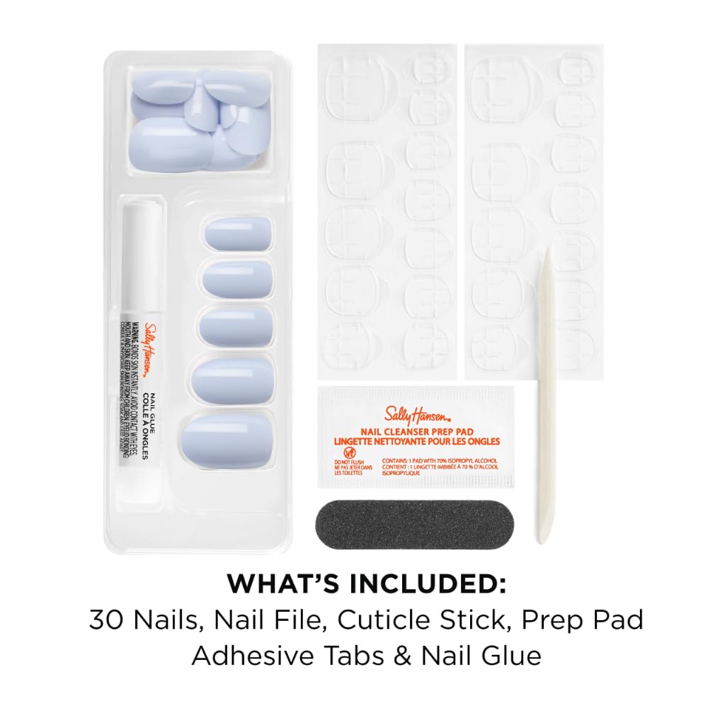 Sally Hansen Instant Cuticle Remover and Salon Effects Ozone You Didn't Press On Nails Kit, 30 Designs