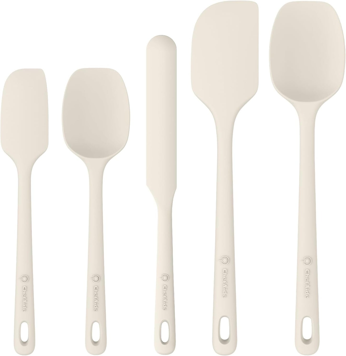 5 Pieces Silicone Spatula Set, Food Grade Rubber Spatula, Upgrade Strong Handle with Ergonomic Grip, Heat Resistant Up to 600°F for Nonstick Cookware, Cooking Candy Series
