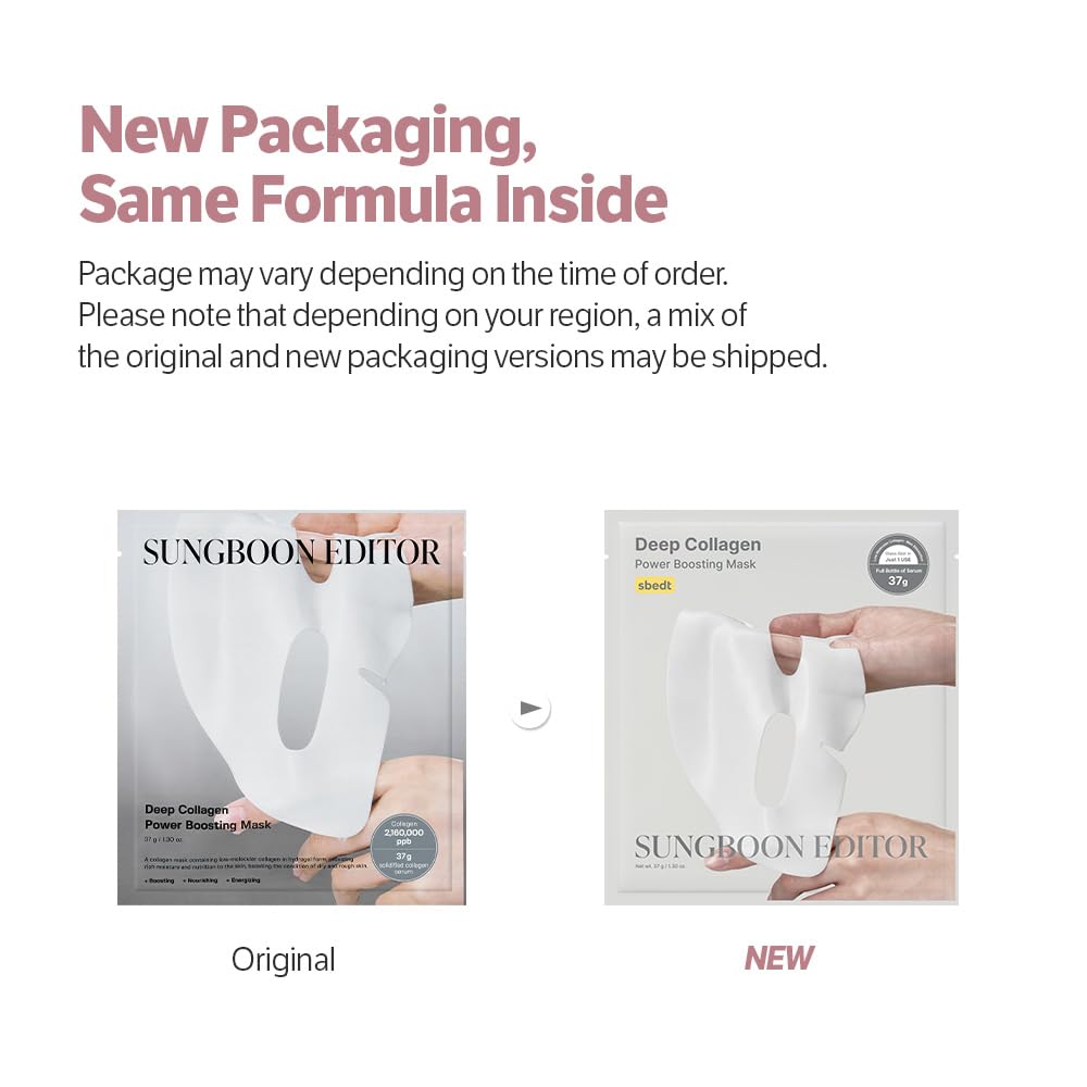 SUNGBOON EDITOR Deep Collagen Overnight mask 37gx17ea | Real Collagen 2,160,000PPB for Elasticity | TikTok Trend Items | Original Hydrating Collagen Face Mask | Korean Skin Care