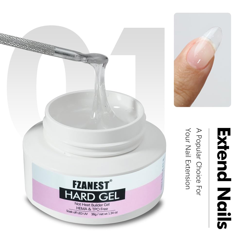 FZANEST Builder Gel Hema Tpo-Free Clear Hard Gel For Nails Extension Sculpting Overlay UV Led Soak Off #01