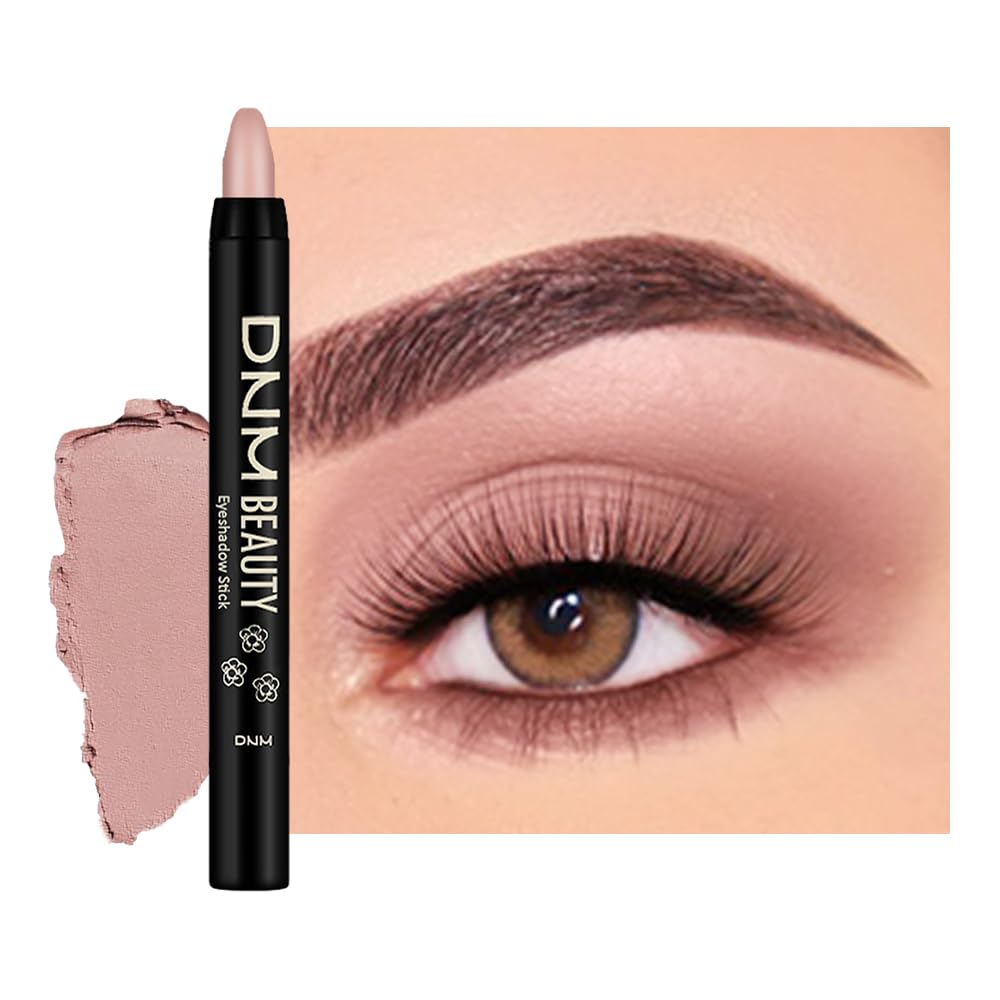 Kaely Cream Eye Shadow Sticks, Nude Pink Matte Eyeliner Pencil Eyeshadow Palette Makeup, Eye Highlighter Brightener Stick for Older Women Waterproof Pigmented, sombras para ojos, New-71
