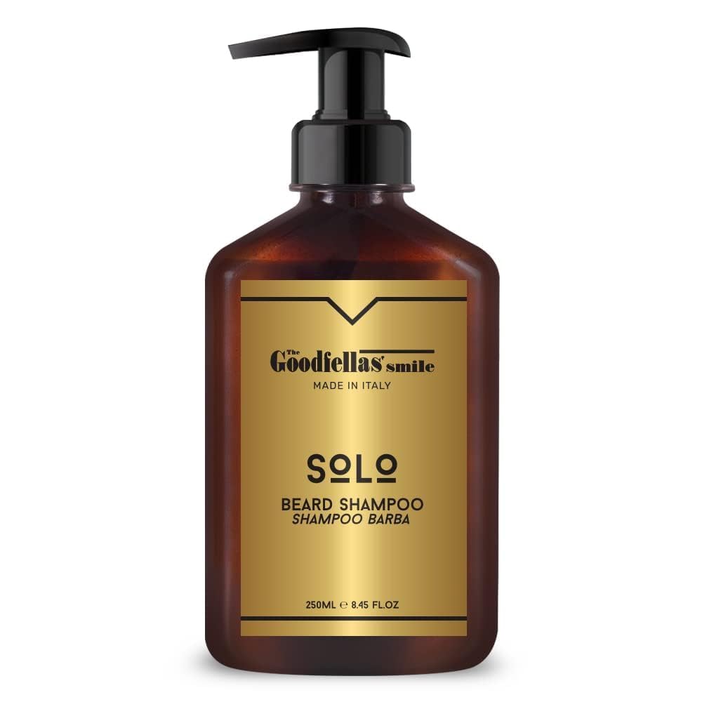 The Goodfellas' smile. Nourishing Beard Shampoo, 250ml/8.5 oz, Made in Italy, Solo (Sanalwood & Mandarin)