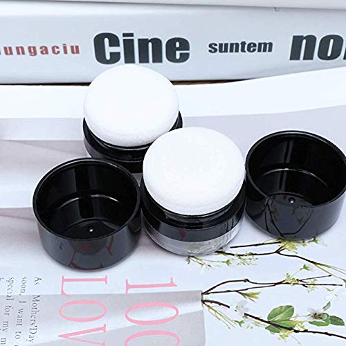 Empty Loose Powder box with Mirror Travel Portable Powder Case with Mushroom Sponge Puff DIY Cosmetic Foundation Powder Case Blusher Finishing Powder Jar Container (2pcs set)