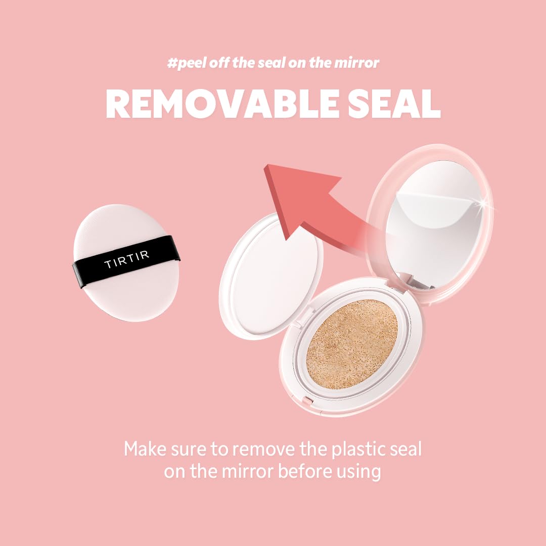 [*Mini Size*] TIRTIR All Cover Pink Cushion | Korean Cushion Foundation, (#35N Walnut, 0.15 Fl Oz)