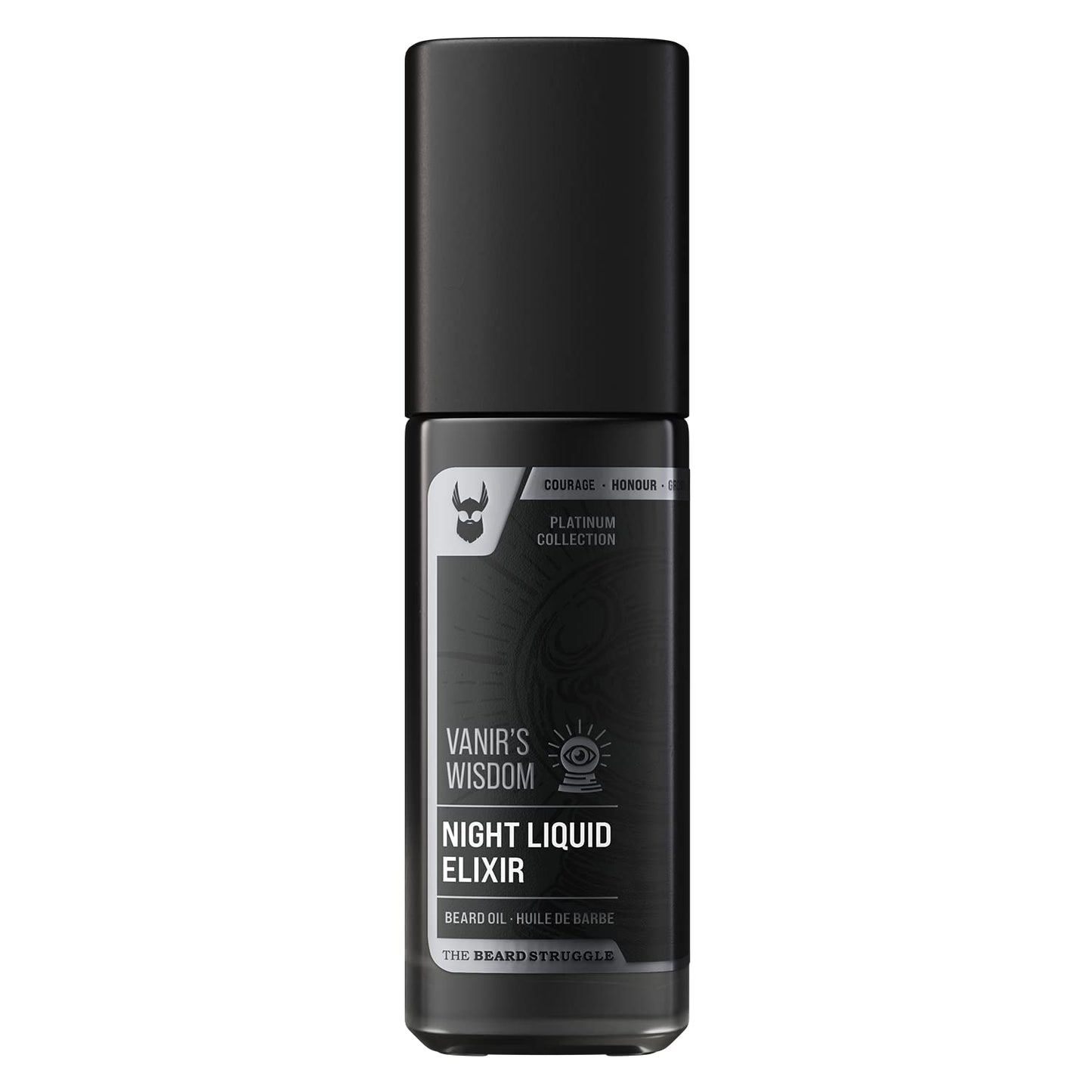 The Beard Struggle Night Liquid Elixir Beard Oil - Platinum Collection - Vanir's Wisdom (1 Fl oz) - Beard Oil for Men - Natural Blend for Softens, Moisturizing, & Healthier Beard Growth