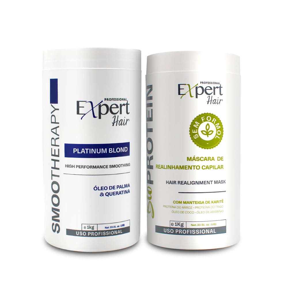 Expert Hair Botox Kit - Thermo-Active, Anti-Frizz Treatment - Natural Look, Keratin for Smoothing and Straightening, 2x 1kg/35.3 oz