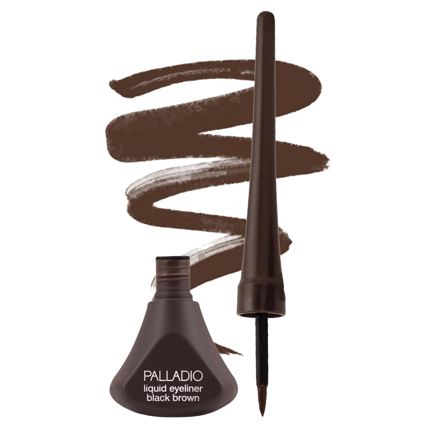 Palladio Liquid Eyeliner, Highly Pigmented and Waterproof Eyeliner, For Intense Eye Definition, Smear-proof Eyeliner Liquid, Includes Easy Grip Wand and Felt Tip Eyeliner Applicator, Black Brown