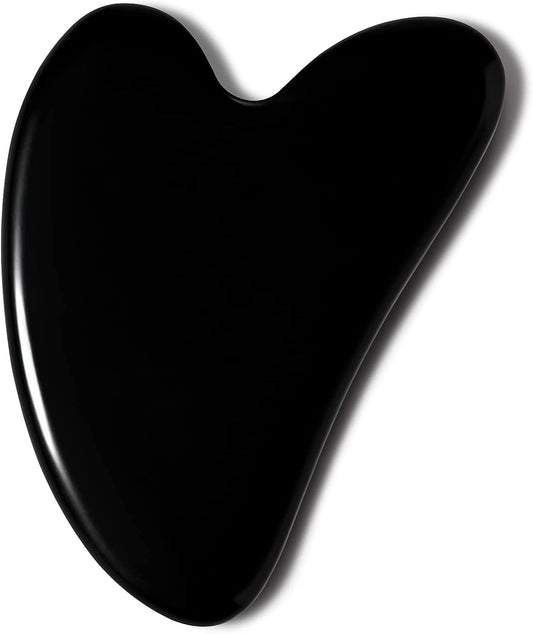 rosenice Gua Sha Facial Tools Black Guasha Tool Gua Sha Jade Stone for Face Skincare Facial Body Tensions Reduce Puffiness Festive Gifts
