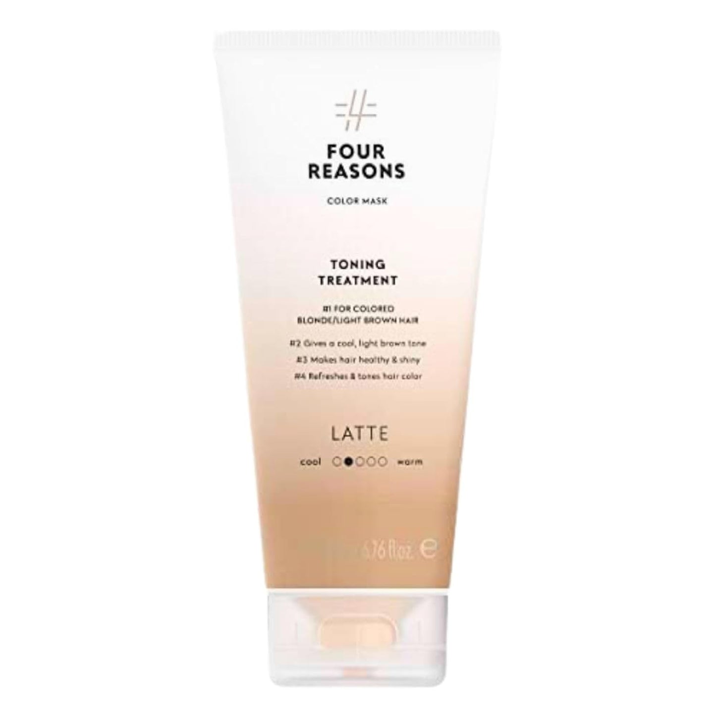FOUR REASONS Color Mask - Latte - (27 Colors) Toning Treatment, Color Depositing Conditioner, Tone & Enhance Color-Treated Hair - Semi Permanent Hair Dye, Vegan and Cruelty-Free, 6.76 fl oz