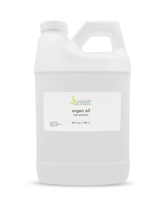 Soapeauty Cold Pressed Refined ARGAN OIL | 100% Natural & Pure | Carrier for Essential Oils, Argan Oil for Skin, Argan Oil for Hair Growth & Moisturizer | 64 fl oz