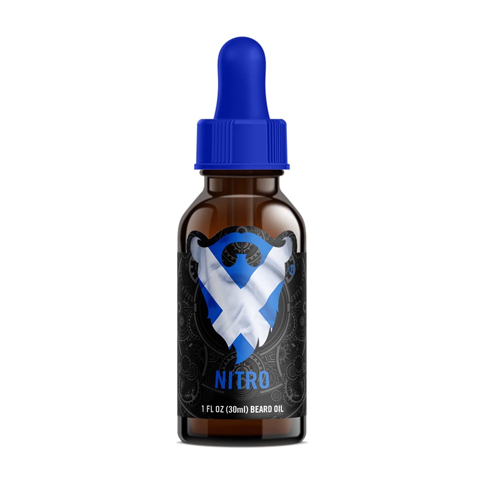 Beard Octane: Nitro - Natural Beard Oil w/Argan Oil - 1 Oz - Promotes Healthy Softer Beards - Made in USA - Premium Handcrafted Beard Care