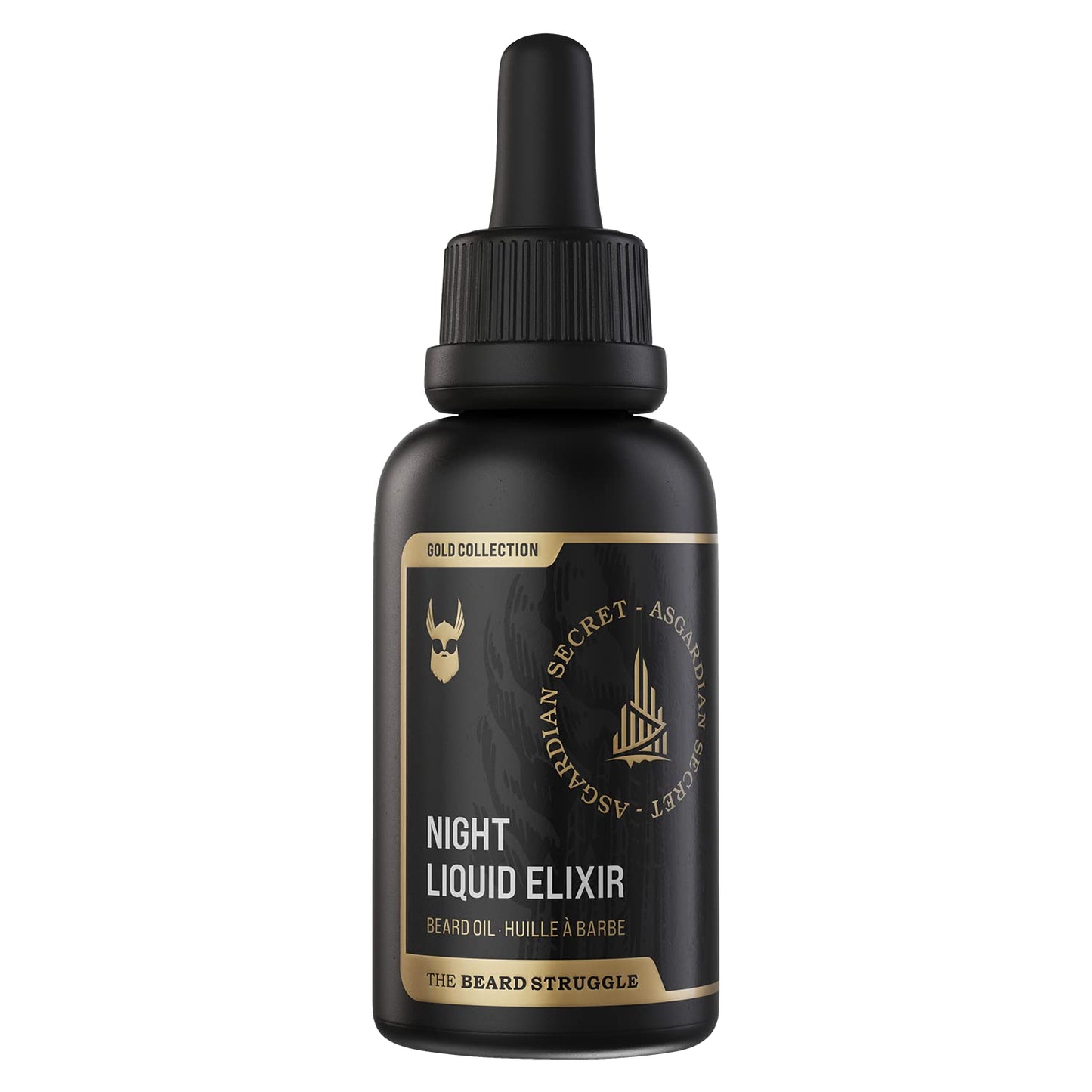 The Beard Struggle - Beard Growth Oil - Asgardian Secret, Gold Collection (1 Fl oz) - Night Liquid Elixir - Beard Oil for Men - Softens, Moisturizing, & Healthier Beard Growth
