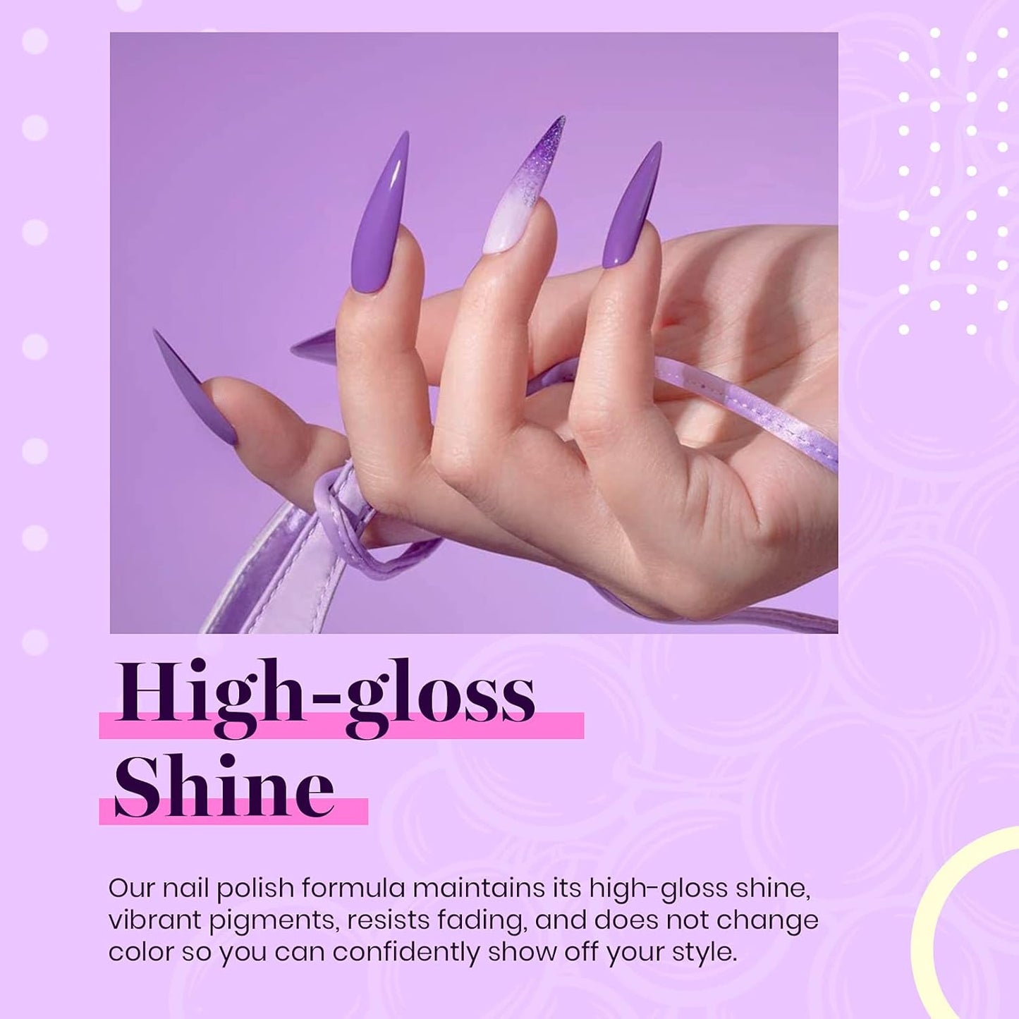 beetles Gel Polish Grape Vine Purple 6 Colors Purple Lavender Dark Lilac Glitter Pink Nail Polish Soak Off Uv LED Gel Nail Kit Salon Diy Nail Art Manicure Salon Home Gifts for Women