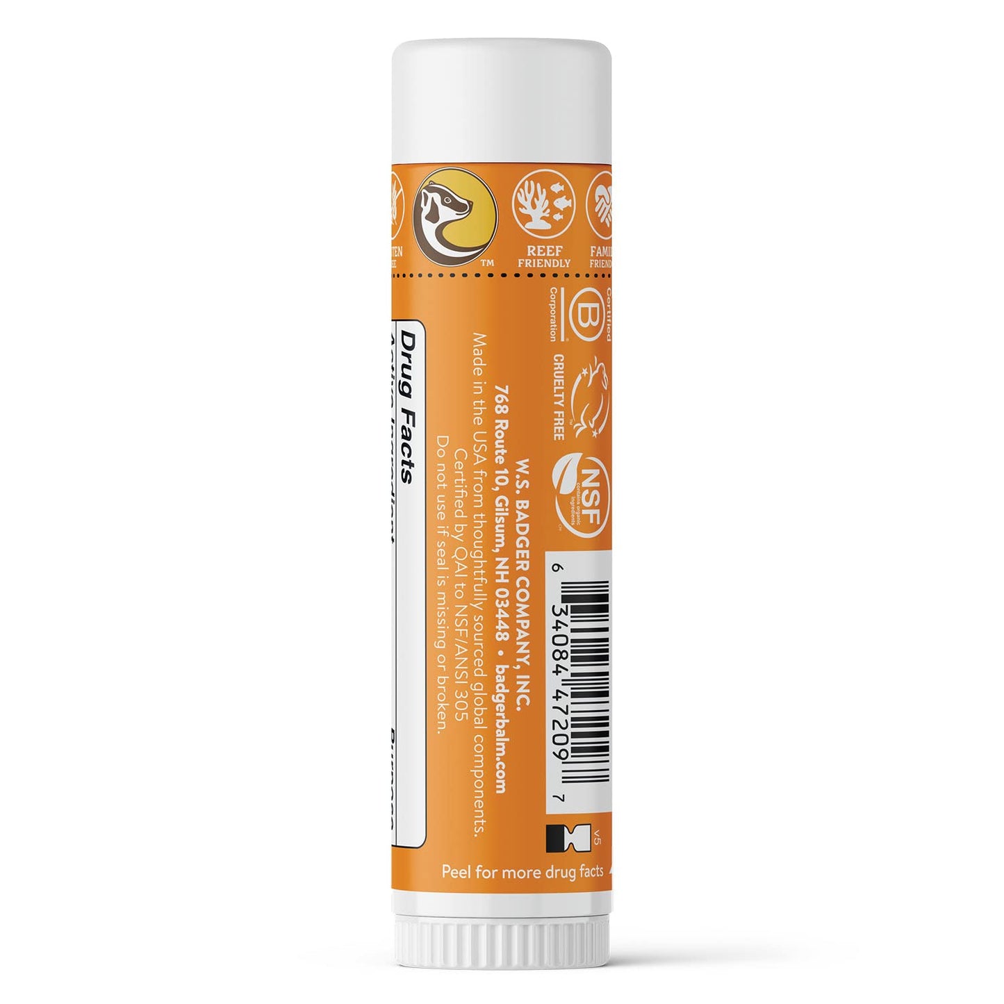 Badger Mineral Kids Sunscreen Face Stick SPF 35, Zinc Oxide Travel Size Sunscreen Stick for Kids, 97% Organic Ingredients, Reef Safe, Water Resistant, .65 oz, 2-Pack