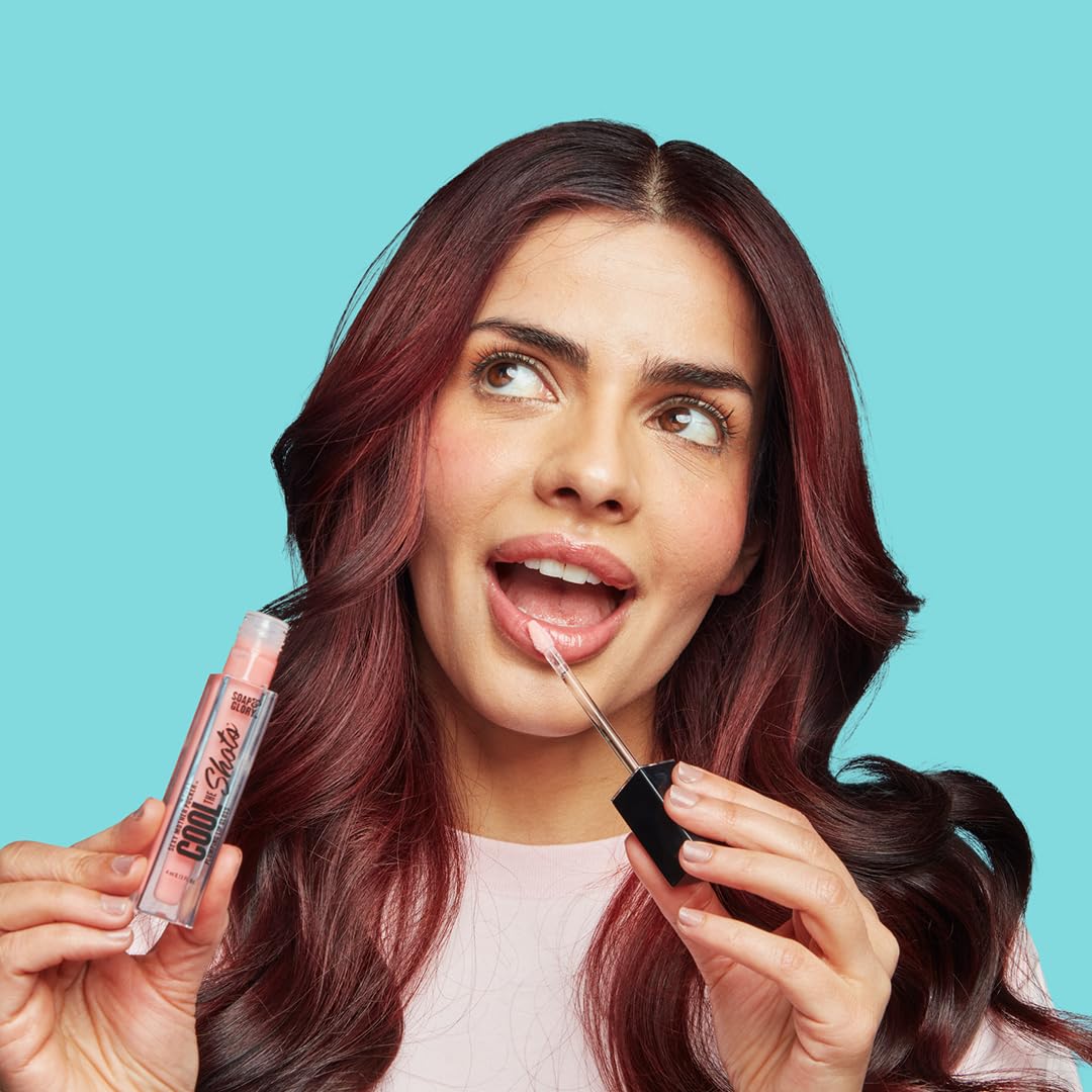 Soap & Glory Cool The Shots Plumping Lip Gloss Duo – Clear (4ml) & Pink Charming (4ml) – Hydrating & Cooling Lip Plumpers with Menthol & Vitamin E – High Shine, Vegan & Cruelty-Free