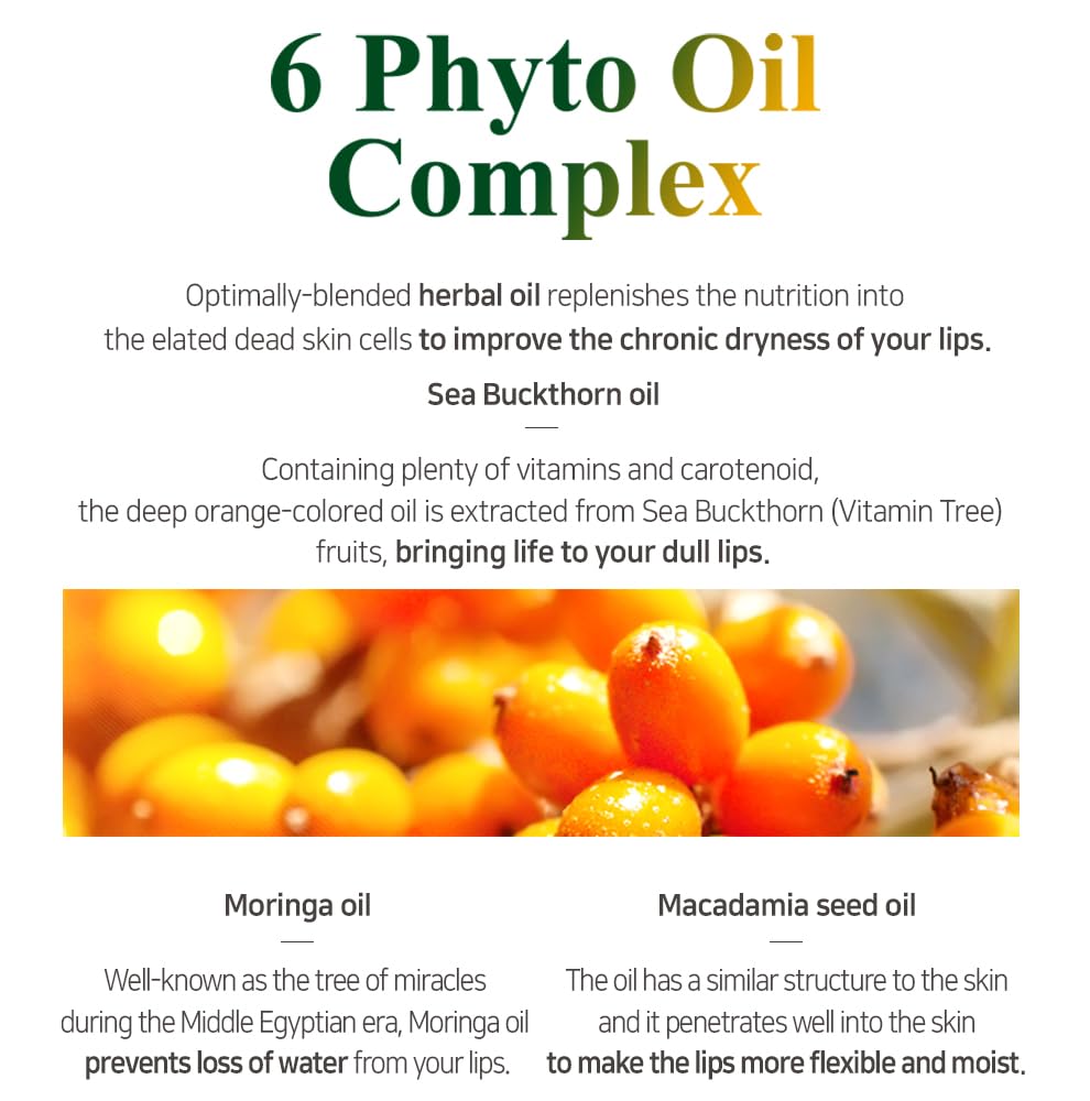 PETITFEE Sleeping Lip Mask Sea Buckthorn Oil 0.53 Oz. | Day & Night Lip Balm, Overnight Lip Mask, Lip Treatment for Dry & Crack Lips, Deep Moisturizing with Vitamin E, Shea Butter, 6 Phyto Oil Complex