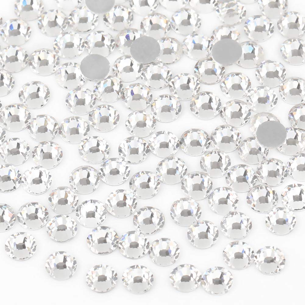 Beadsland 2880pcs Flat Back Crystal Rhinestones Round Gems for Nail Art and Craft Glue Fix, Crystal,SS4,1.5-1.7mm