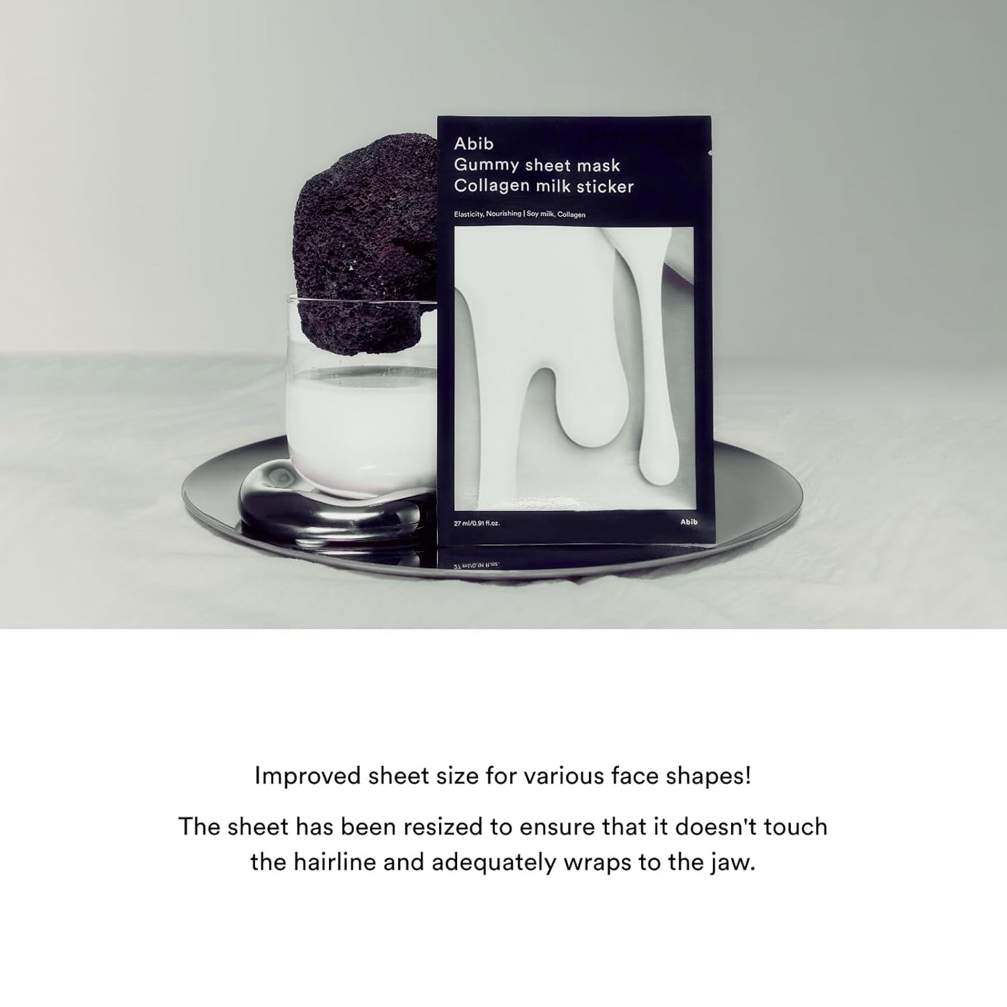 Abib Gummy Sheet Mask Collagen Milk Sticker(10 sheets) I Elasticity & Moisture Care with Niacinamide, Peptides, Cica & Soy Ferment – Unscented Microfiber Firming Mask