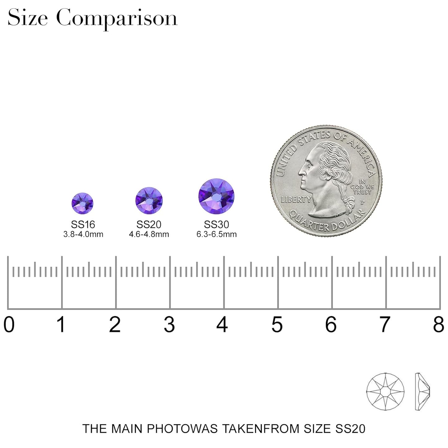 Novani Purple Velvet Rhinestones 1440pcs Flat Back Round Rhinestone Style 2088 Sparkly Crystal Gemstones for Nail Art and Crafting SS16,3.8-4.0mm