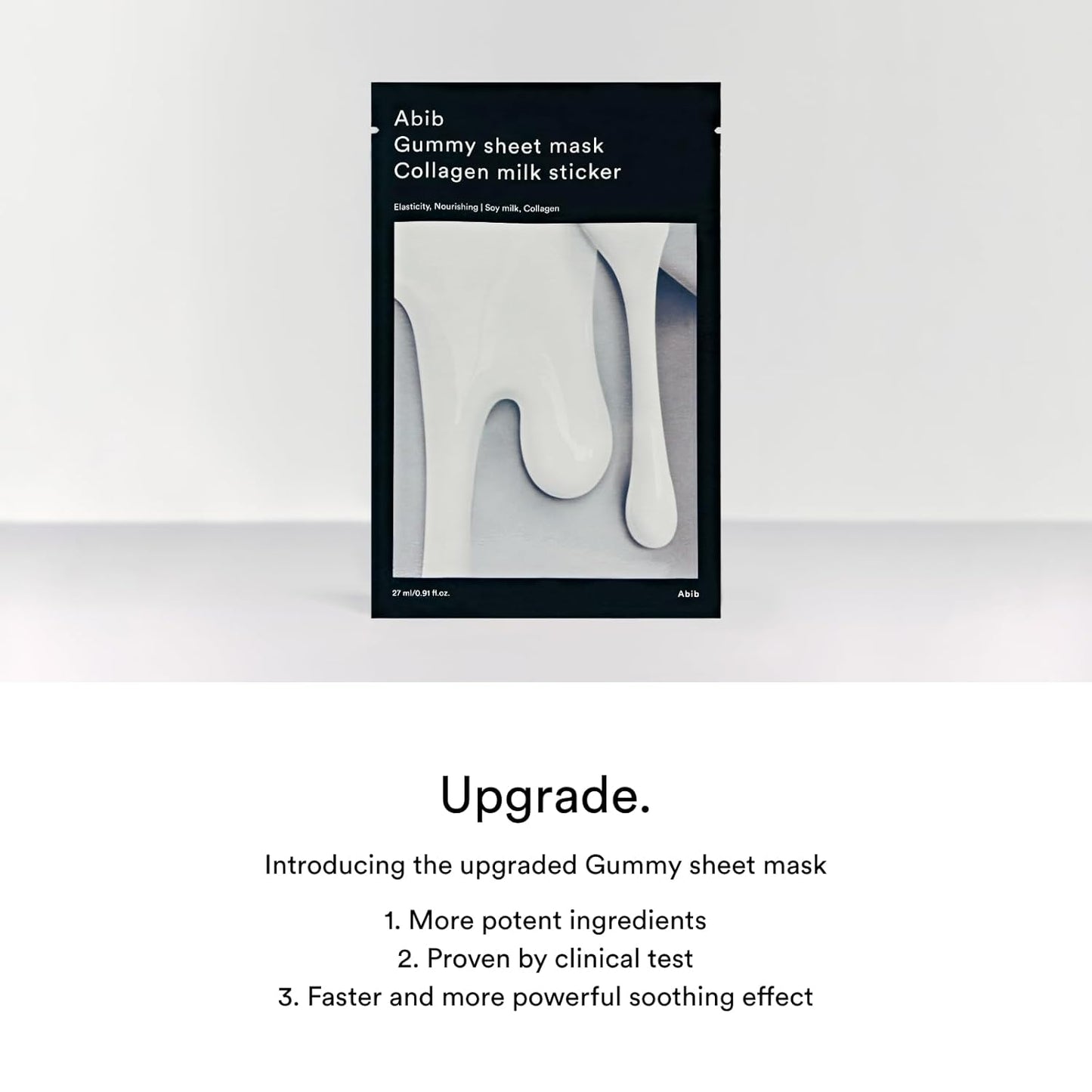 Abib Gummy Sheet Mask Collagen Milk Sticker(10 sheets) I Elasticity & Moisture Care with Niacinamide, Peptides, Cica & Soy Ferment – Unscented Microfiber Firming Mask