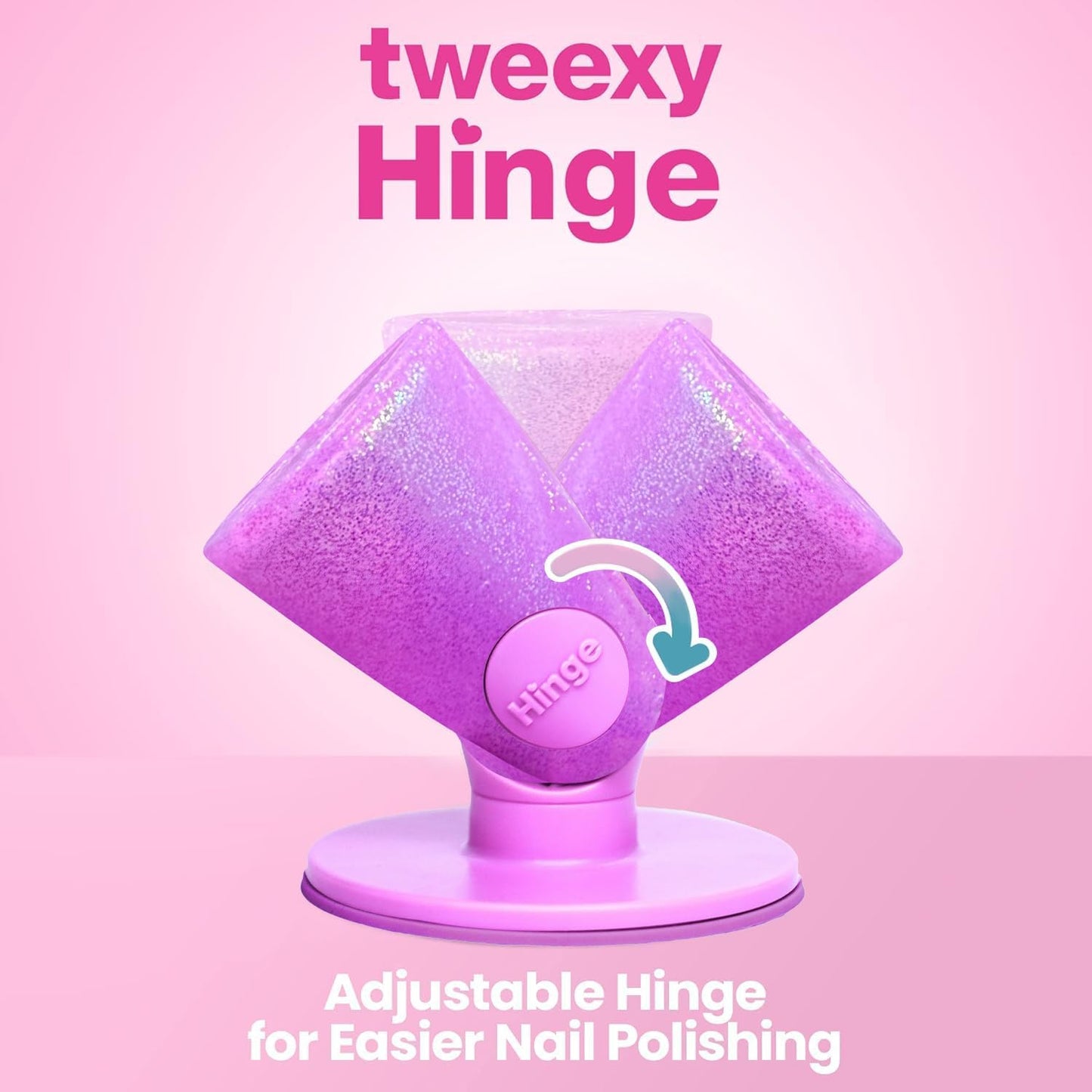tweexy Hinge Untippable Nail Polish Bottle Holder | Anti-Spill Nail Polish Holder Stand, Tilted, Smartgrip Airlock Suction | Fingernail Painting, Nail Art, Manicure & Pedicure, Nail Polish Accessories (Opal Sparkle)