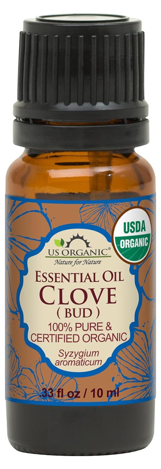 US Organic 100% Pure Clove Bud Essential Oil - USDA Certified Organic, Steam Distilled (10 ml)