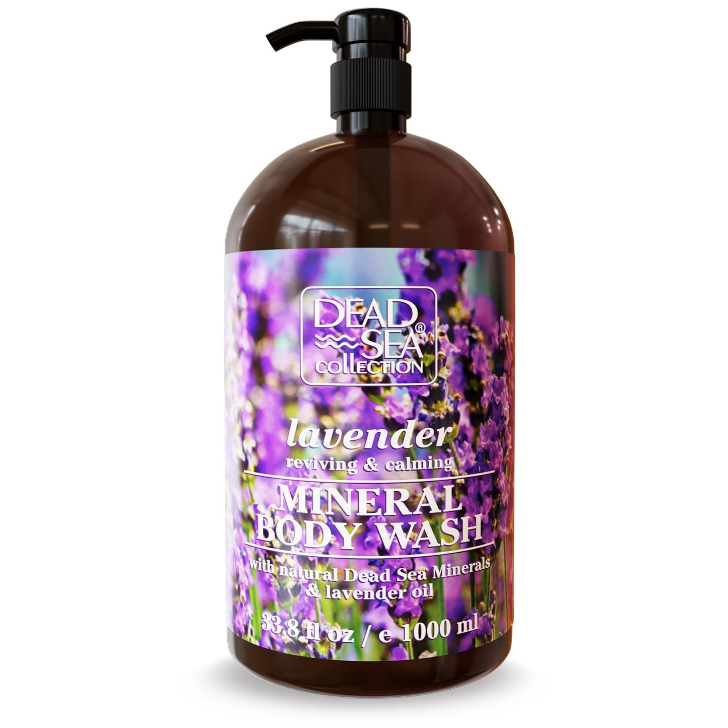 Dead Sea Collection Lavender Body Wash for Women and Men - with Pure Dead Sea Minerals and Lavender Oil - Gentle Cleanses and Moisturizes Skin (33.8 fl. oz)