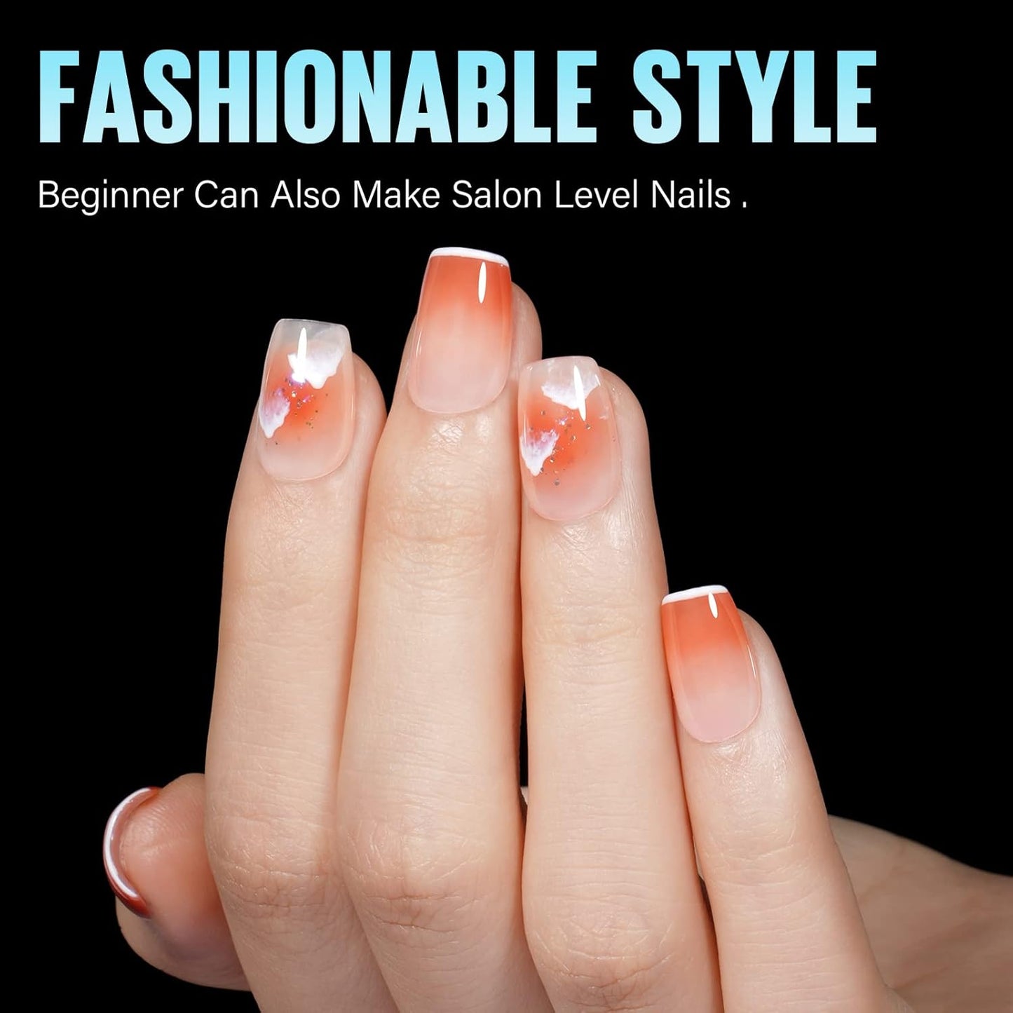 TOMICCA Extra Short Coffin Nail Tips 240Pcs 15 Sizes Full Cover Gel Nails, Soft Acrylic Gel Nail Tips for Nail Extension