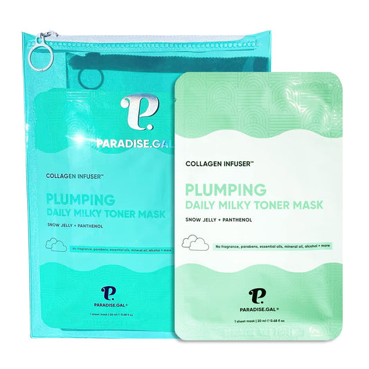 Plumping Face Masks (10-Pack) Korean Skincare Infused with Collagen, Snow Jelly, Panthenol, Niacinamide & Ceramide - Volumizing Solution for Fuller, Youthful Skin