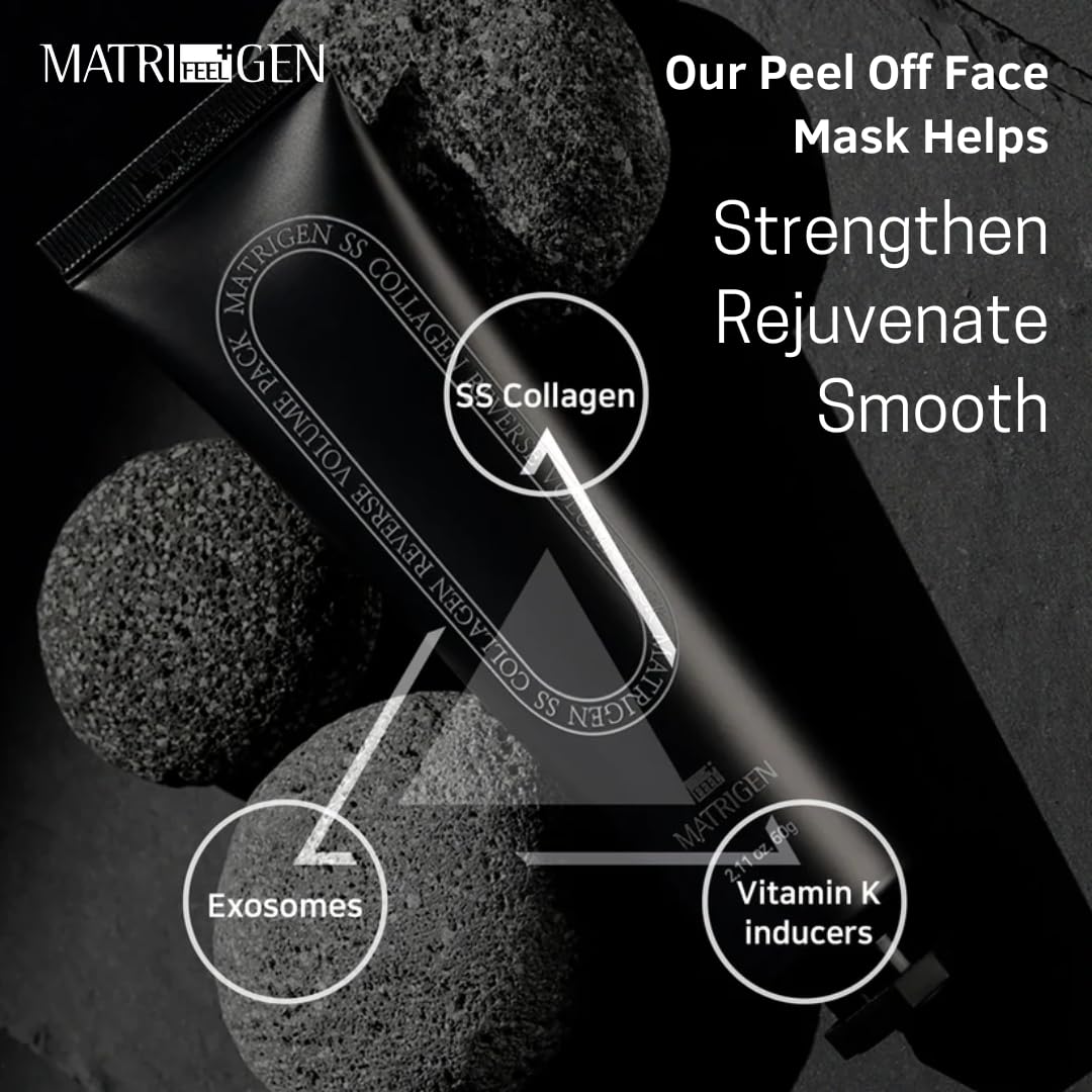 Matrigen Reverse Volume Collagen Face Mask – Korean Skincare Peel Off Face Mask Gel - SS Collagen Face Peel Mask - 2.11 Fl Oz