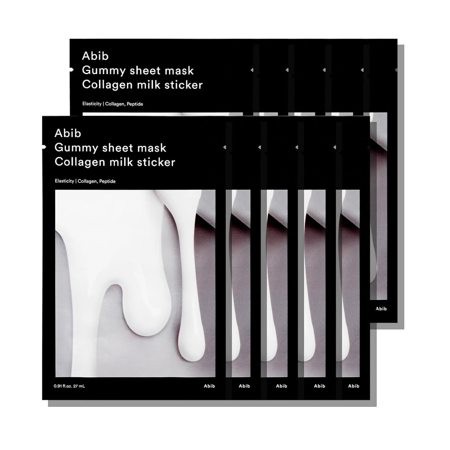 Abib Gummy Sheet Mask Collagen Milk Sticker(10 sheets) I Elasticity & Moisture Care with Niacinamide, Peptides, Cica & Soy Ferment – Unscented Microfiber Firming Mask